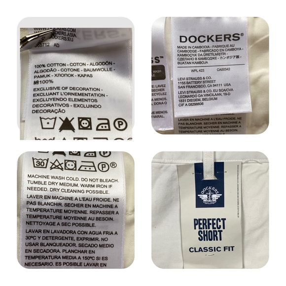 Dockers Perfect Shorts, Classic Fit, Flat Front, Light Tan, 100% Cotton, Size 29 - Picture 16 of 16